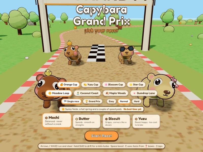 Capybara Racer running at its own address